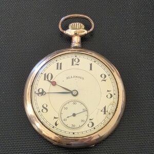 Illinois 1919 Grade 406 GF 12s 19J Carter Double Roller Pocket Watch Runs